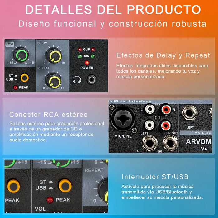 CONJUNTO DE MICROFONOS INALAMBRICOS V4 CANALES UHF 500 MHZ GRADO B - TiendaKomet México