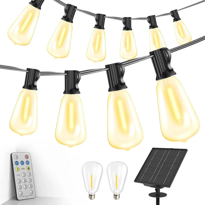 Guirnalda Luces Exterior Solar 30m 30+2 St38 Led Foco Jardin GRADO B