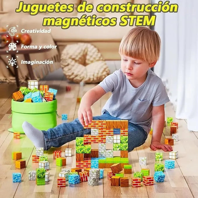 Mi Mundo Juguete Magnético Bloques De Construcción 144 Pcs El Mundo De Los Bloques Magnéticos