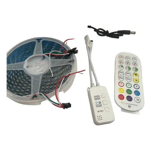 Tira Led Rayo 5050 Pixel 5m Adhesivo Control Remoto Grado B