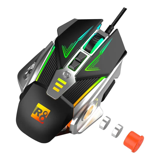 Mouse Gamer Ergonomico Rgb 7 Botones 7200 Dpi Usb Grado A