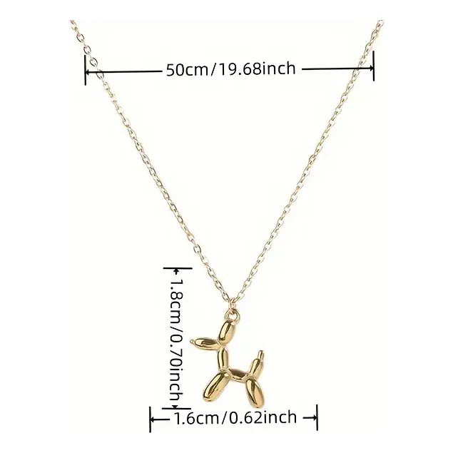 1pza collar con colgante de perro globo de acero inoxidable 5776