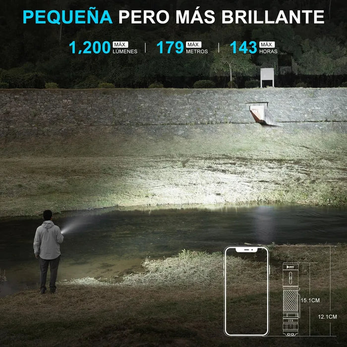 Linterna Wuben C3 recargable impermeable 1200 lúmenes Grado A