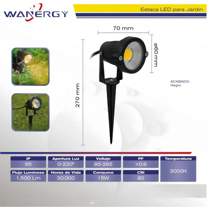 PAQUETE 10 LAMPARAS DIRIGIBLE CON ESTACA EXTERIORES Y JARDIN GRADO A