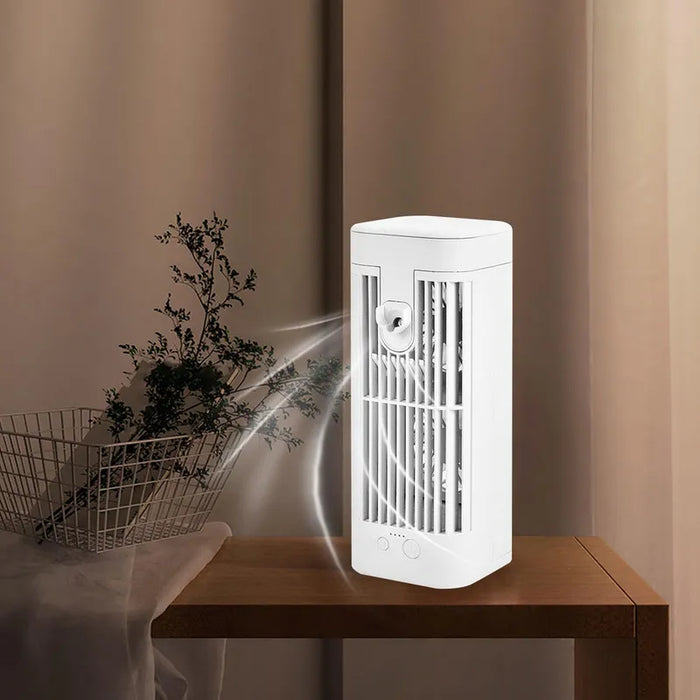 VENTILADOR DE AIRE ACONDICIONADO PORTATIL 2400MAH+LUZ