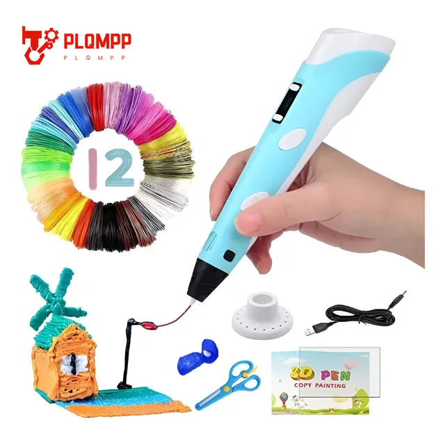 Pluma De Impresión 3d Con Filamento Pla 36m, 12 Colores 3 M Grado B