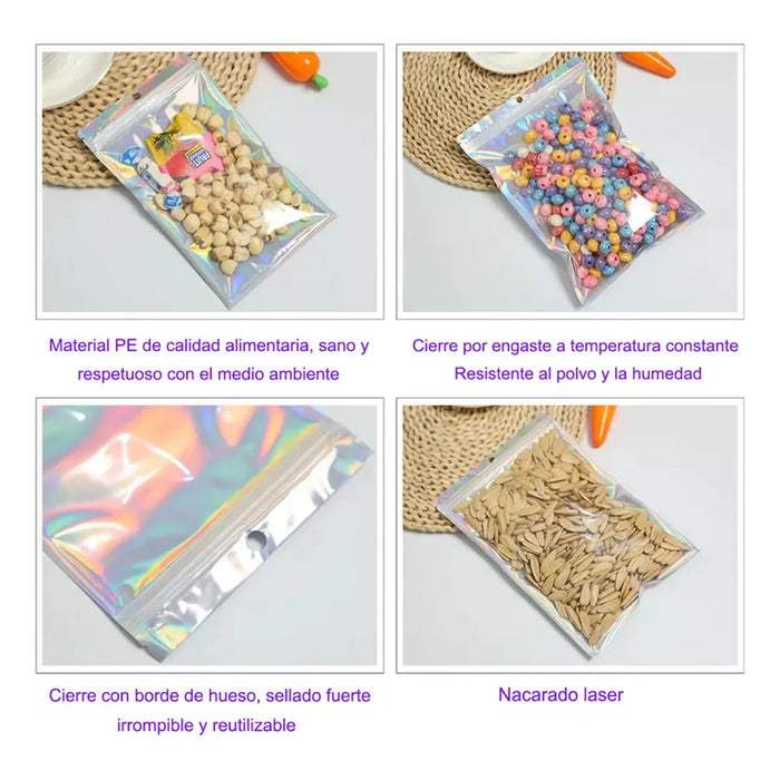 Bolsa De almacenamiento Láser Bolsa A Prueba De Olores 200pzs Transparente 15 Cm X 10 Cm Grado A
