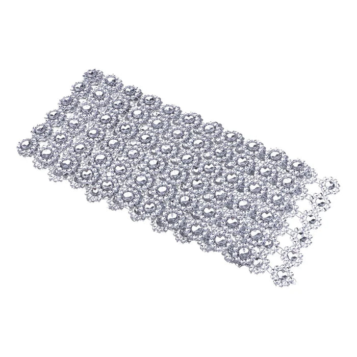 1 yarda flor diamante malla cinta cinta rollo cristal5855