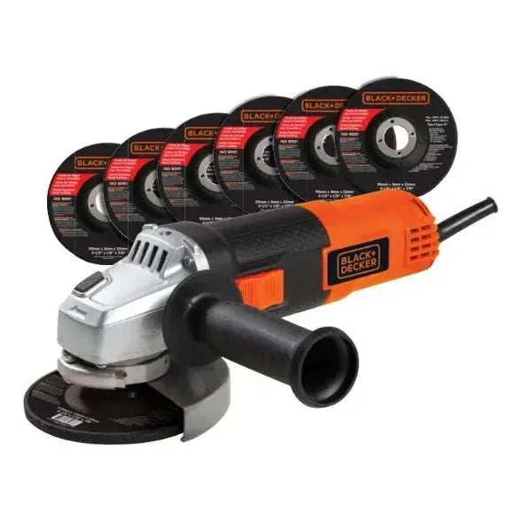 Kit Esmeriladora 920w + 6 Discos + Caja Black+decker Naranja 60 Hz GRADO B