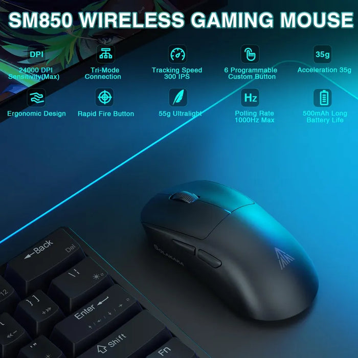 RATON INALAMBRICO PARA JUGADORES SOLAKAKA SM850