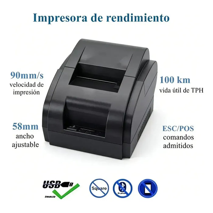 IMPRESORA TÉRMICA CAJÓN PUNTO DE VENTA 58MM TICKET GRADO B