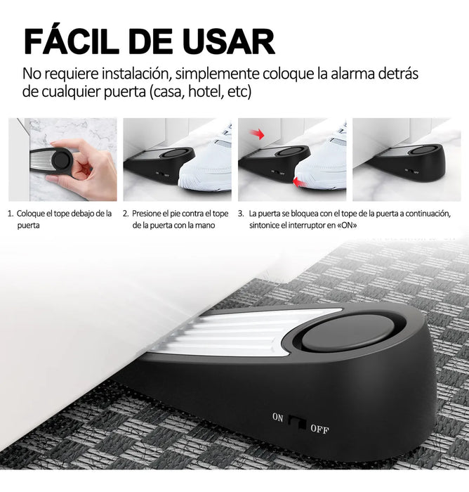 tope de puerta portatil cuña alarma con sirena 2 pcs  .