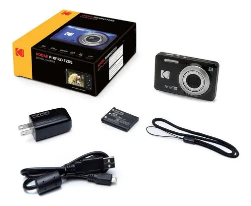 CÁMARA KODAK COMPACTA FULLHD 5X PIXPRO FZ55 COR PRETO DE 16 MEGAPÍXELES 1 GRADO A
