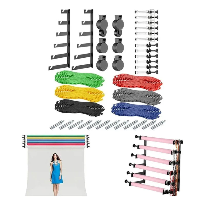 SISTEMA DE SOPORTE DE 6 RODILLOS PARA MONTAJE EN PARED FONDO GRADO A