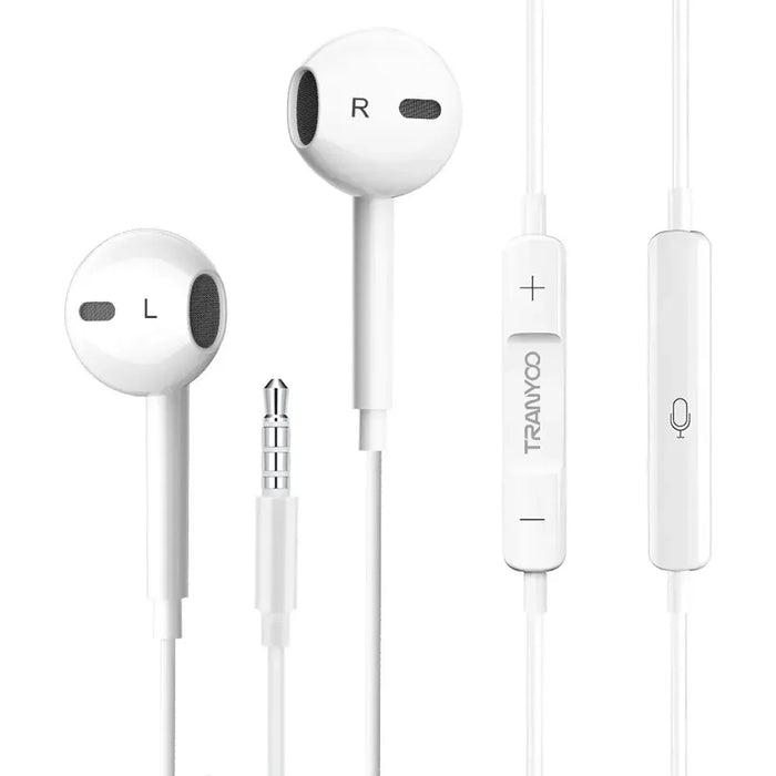 AUDÍFONOS ALAMBRICOS 3.5MM IN EAR MANOS LIBRES CON MICRÓFONO BLANCO