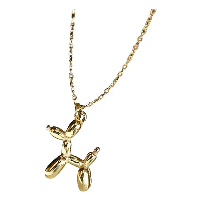 1pza collar con colgante de perro globo de acero inoxidable 5776