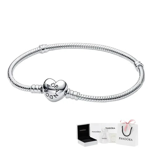 📈 Tipo Pulsera Corazón Plata 925 | Joyería de Alta Calidad + Caja de Regalo Incluida 💍🚀 GRADO B