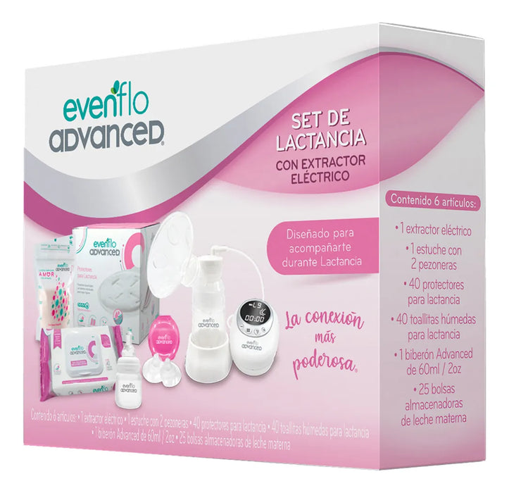 Kit De Lactancia Evenflo Con Extractor ElÃ©ctrico 6 Piezas GRADO B