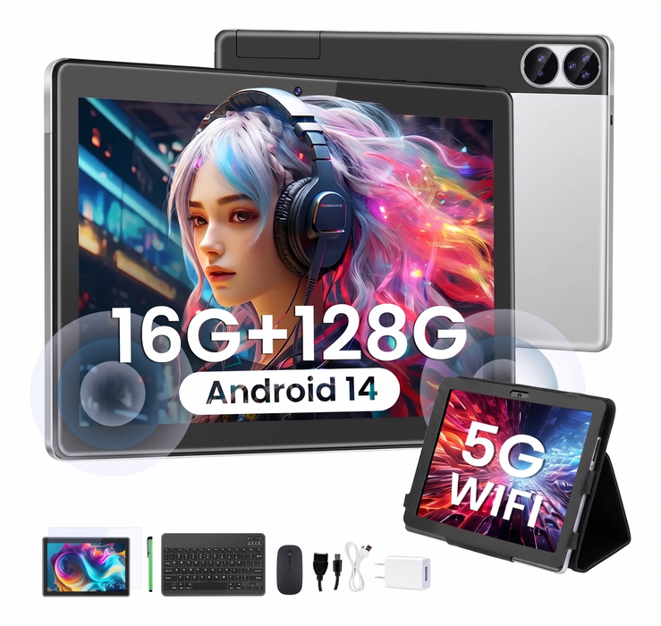Tablet 10.1'' Android 14 16gb Ram Y 128gb Rom Economicas 2.4 Grado B