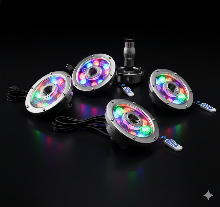 LOTE DE 5 LUCES RGB C CONTROL PARA FUENTE GRADO A