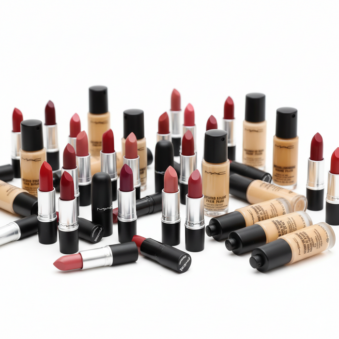 MEGA LOTE DE OPORTUNIDAD REMATE 79 PIEZAS DE MAQUILLAJE MAC IDEAL PARA EMPRENDORES