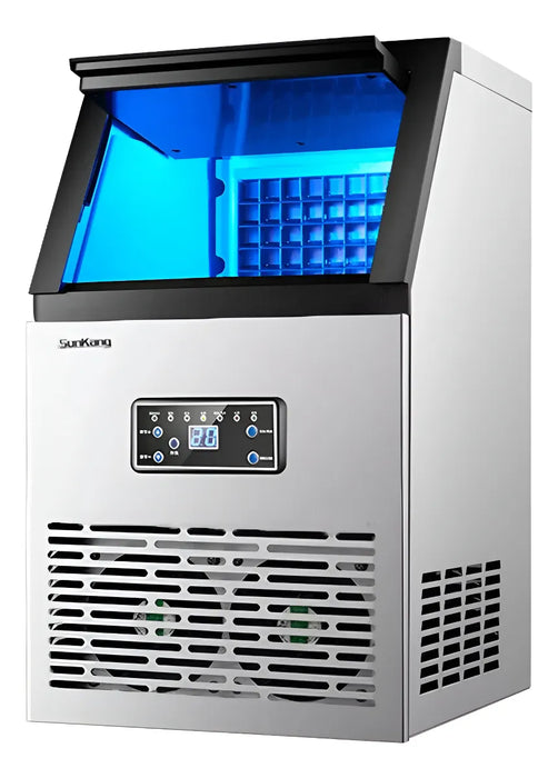 Máquina Para Hacer Hielo Comercial, 60kg/24 Horas 2 Modos GRADO B