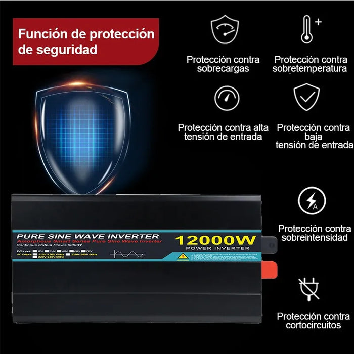 Inversor De Onda Sinusoidal Pura 12000w 24v/110v Para Coches GRADO B