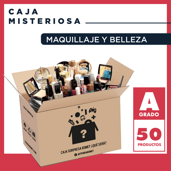 Caja Misteriosa Jumbo de Maquillaje y Artí­culos de Belleza Grado (A)-50 productos