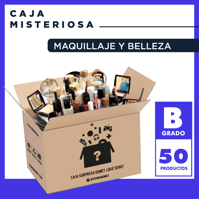 Caja Misteriosa Jumbo de Maquillaje y Artí­culos de Belleza Grado (A)-50 productos