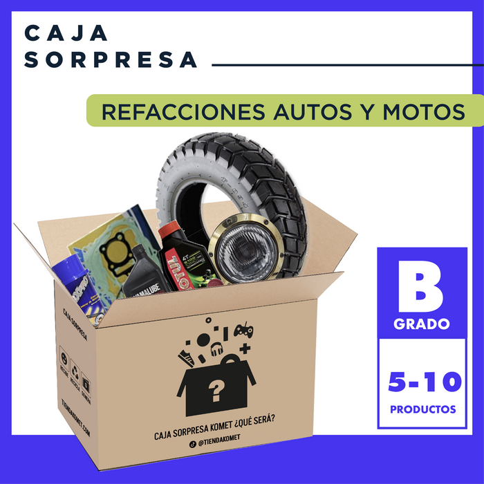 Caja Sorpresa de Refacciones y partes de Automoviles y motos Grado (B)- 5-10 productos