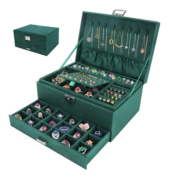 CAJAS PARA JOYERIA FRANELA ORGANIZADOR DE JOYAS  3 CAPAS GRADO  B