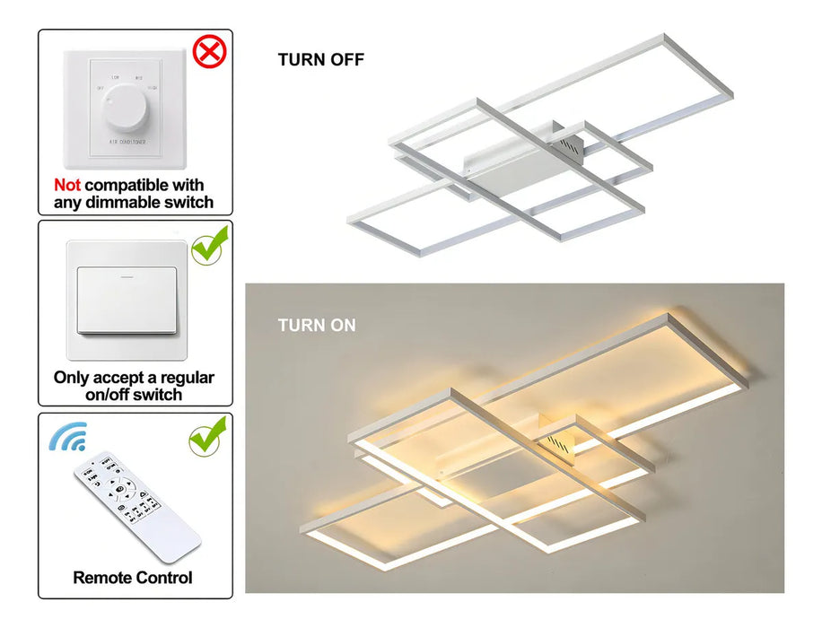 MODERNA LÃ¡MPARA DE TECHO LED DECORATIVE SALA DE 70W ACRILICO BLANCO 110CM GRADO B