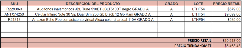 LOTE DE ELECTRÓNICA GRADO A - Celular Infinix Note 30 + Audífonos inalámbricos JBL + Amazon Echo Pop