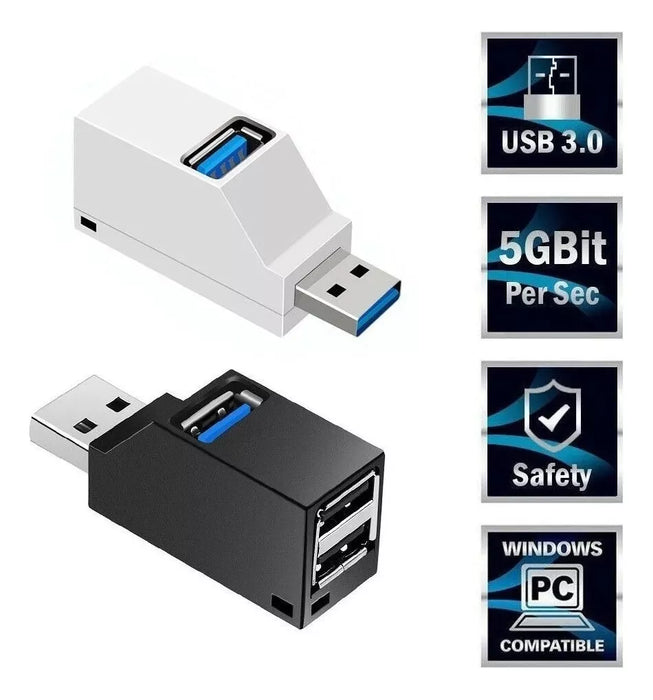 2x mini hub usb 3.0 3 puertos pc ps4 xbox datos portatil GRADO B