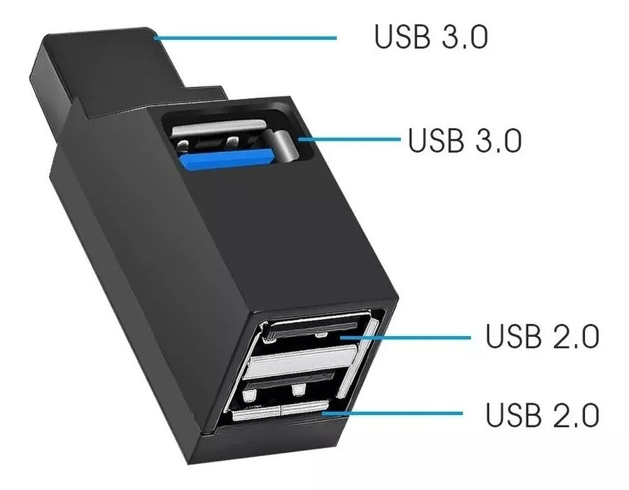 2x mini hub usb 3.0 3 puertos pc ps4 xbox datos portatil GRADO B