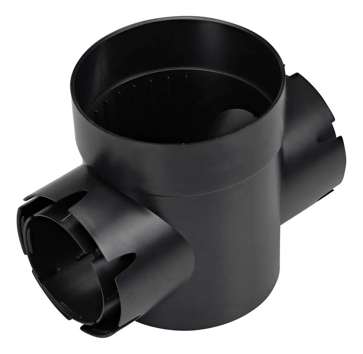 NDS 201 - Drenaje de Lavabo Redondo Spee-D, 2 Salidas, se Conecta a Tubos de Drenaje de 3 Pulgadas y 4 Pulgadas, gestiona flujos de Agua Ligeros, 6 Pulgadas, plástico, Negro GRADO B