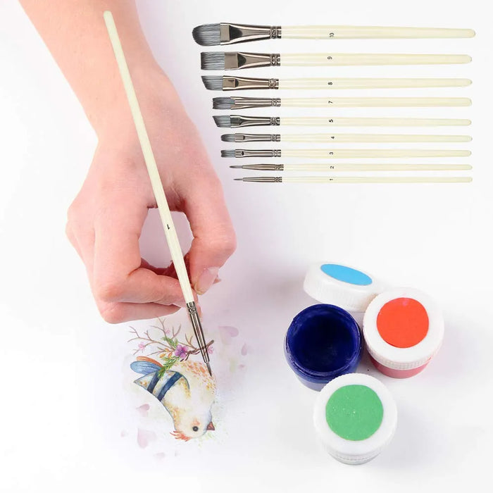 juego de pinceles de nailon para detalles finos, 10 piezas 6457 GRADO B