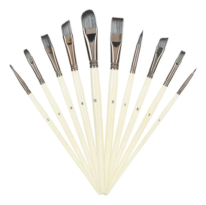 juego de pinceles de nailon para detalles finos, 10 piezas 6457 GRADO B