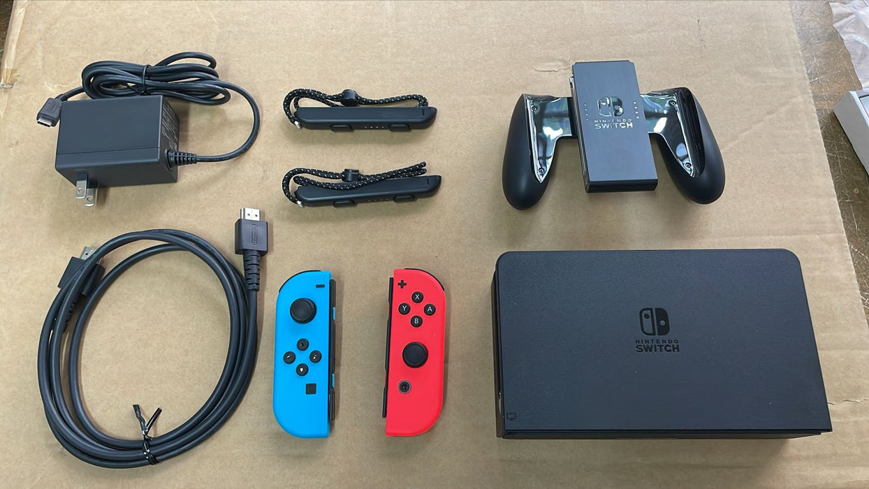 ACCESORIOS para NINTENDO SWITCH OLED NEÓN ROJO & AZUL GRADO B