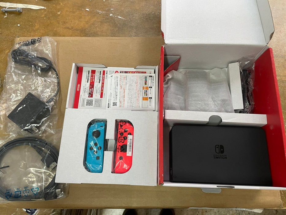 ACCESORIOS para NINTENDO SWITCH OLED NEÓN ROJO & AZUL GRADO B