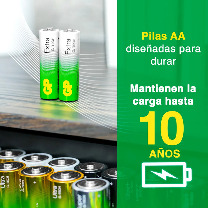 Pilas Aa Gp Batteries Extra Lr06, Paquete De 40 Baterías Aa Grado B