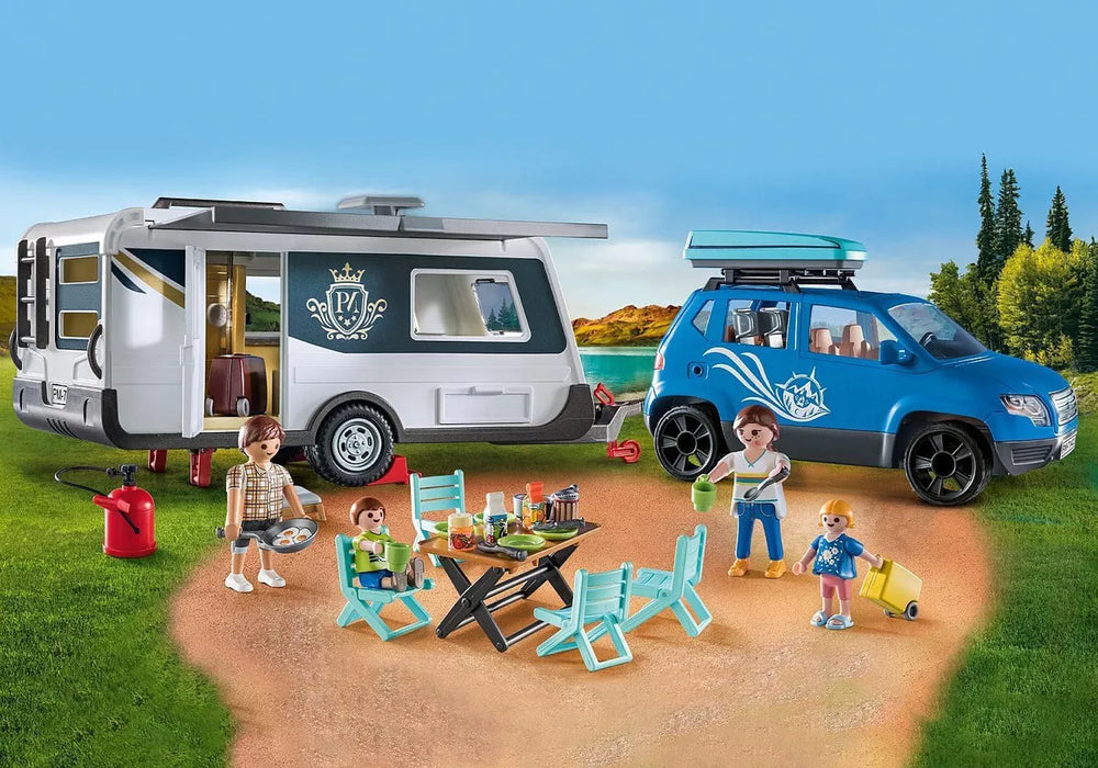 Playmobil Family Fun Caravana con Coche 3+ Figura Armable GRADO B