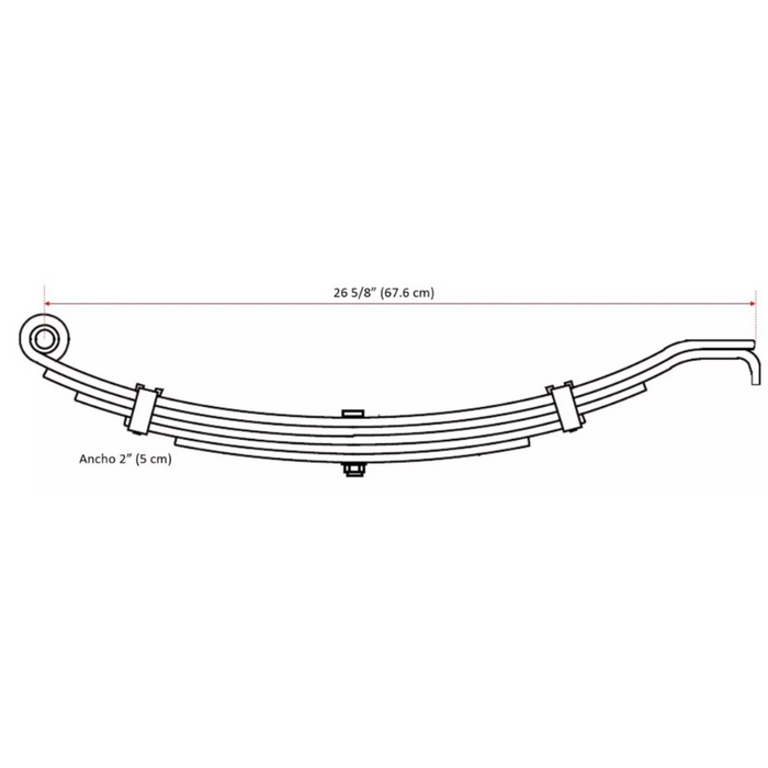 Par De Resortes Muelles Remolque 5 Hojas Traila Slip 6000 Lb