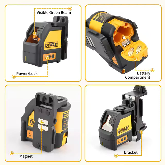 Nivel Laser Verde Dewalt Dw088cg-la Con Rango De 30 Metros