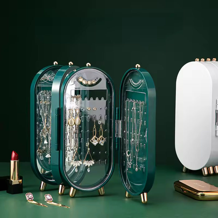 EXHIBIDORES DE JOYERIA ORGANIZADOR JOYAS PLEGABLE CON ESPEJO GRADO B