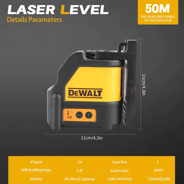 Nivel Laser Verde Dewalt Dw088cg-la Con Rango De 30 Metros