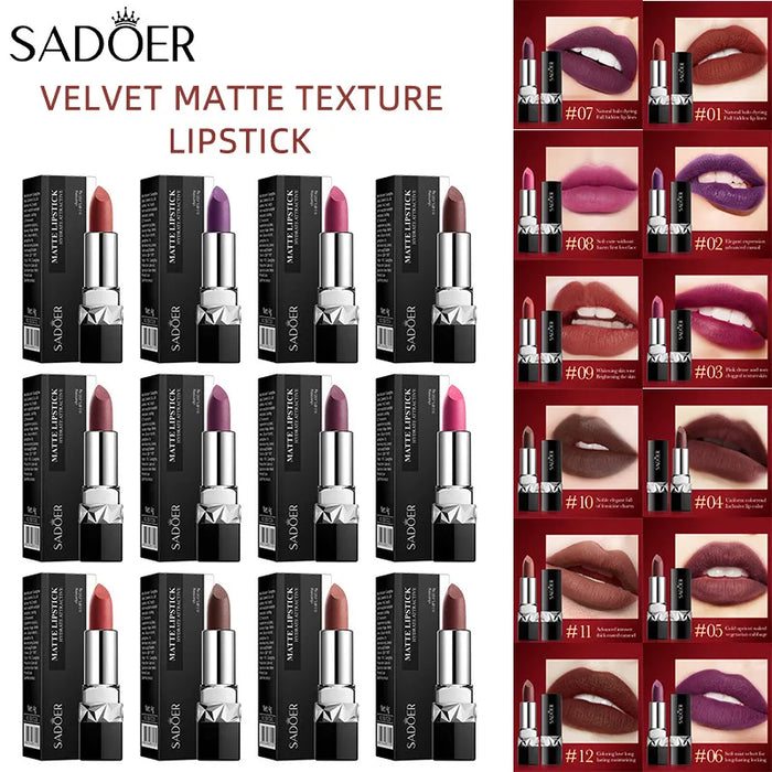 LAPIZ LABIAL DE TEXTURA BRILLANTE DE TERCIOPELO MATE 3 GRADO A