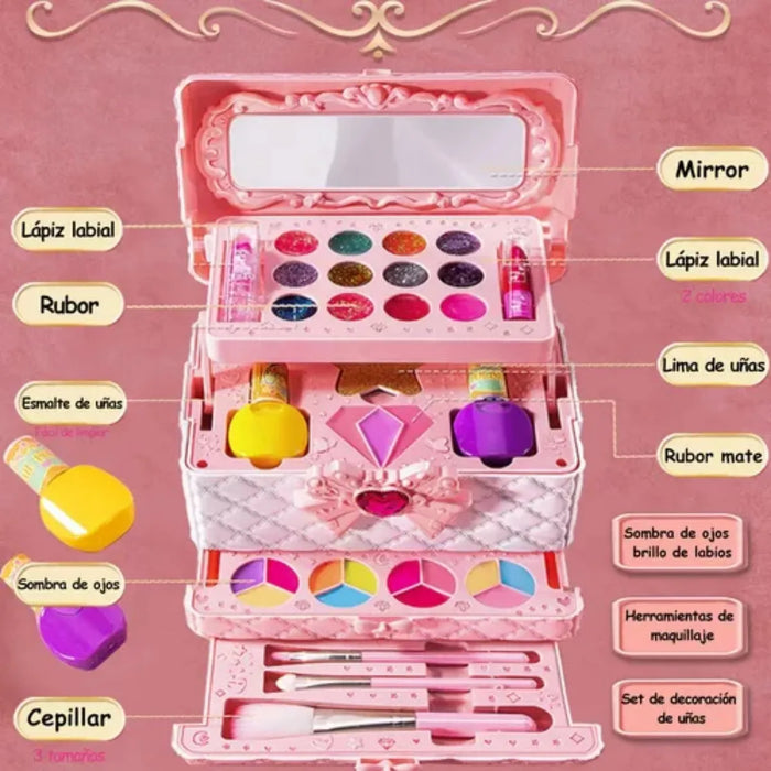 Juego De Maquillaje Para Niñas Lavable Real Sets De Belleza  GRADO B
