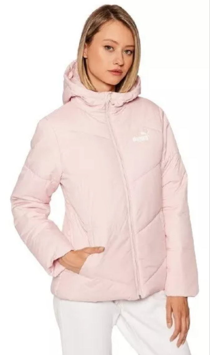 Chamarra Puma Essentials Con Capucha Rosa Para Mujer Talla
