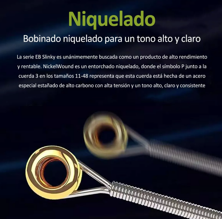 ACCESORIOS CUERDAS GUITARRA ELECTRICA ERNIE BALL 6PIEZAS